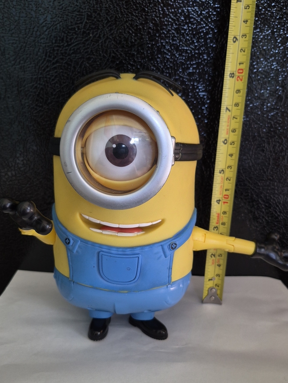 Thinkways Toys3 Yellow Minion Figure Toy Wearing Blue Overalls. Laughs & Talks